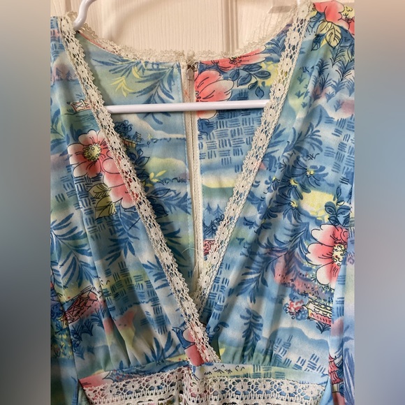 Vintage Union Made Maxi Dress size 13, Beuatiful trimmings and lace - Picture 3 of 8